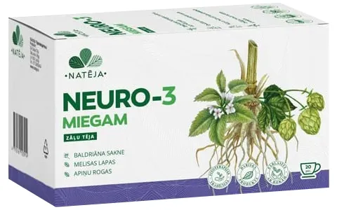 Produktas NATĒJA Neuro-3 Miegui arbatos maišeliai, 20 vnt. Paveikslėlis