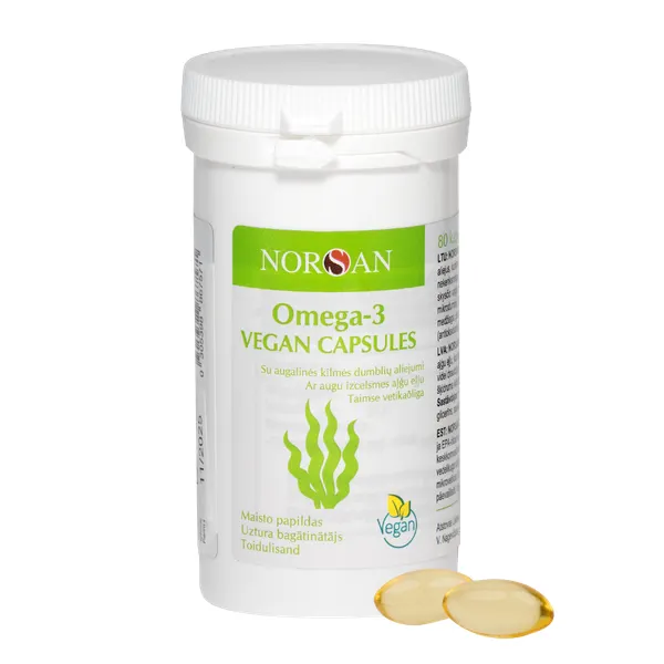 Produktas NORSAN Omega-3 Vegan  kapsulės, 80 vnt. Paveikslėlis