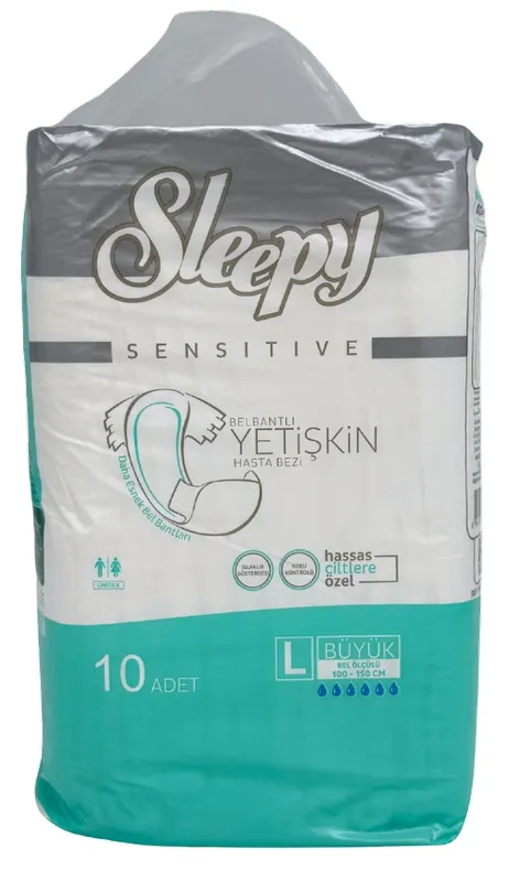 Produktas SLEEPY Sensitive Adult L sauskelnės, 10 vnt. Paveikslėlis