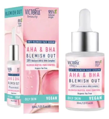 Produktas VICTORIA BEAUTY AHA + BHA odos būklę gerinantis serumas, 30 ml Paveikslėlis