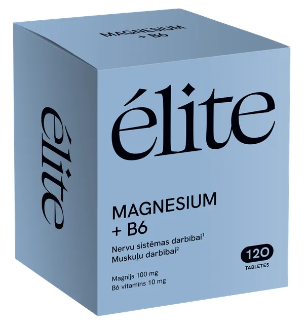 Produktas ELITE Magnesium + B6 tabletės, 120 vnt. Paveikslėlis