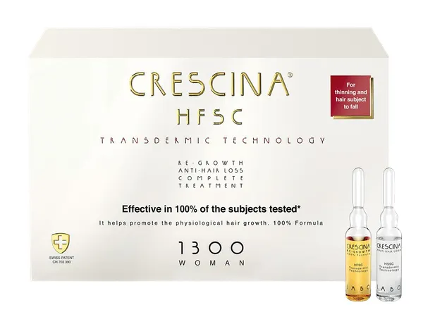 Produktas CRESCINA Transdermic 1300 Woman 10+10, stabdo plaukų slinkimą, ampulės, Paveikslėlis