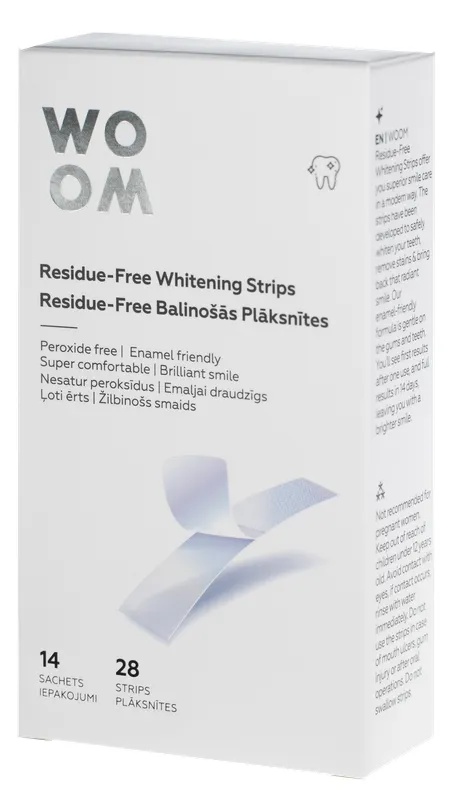 Produktas WOOM Residue-Free dantų balinimo juostelės, 28 vnt. Paveikslėlis
