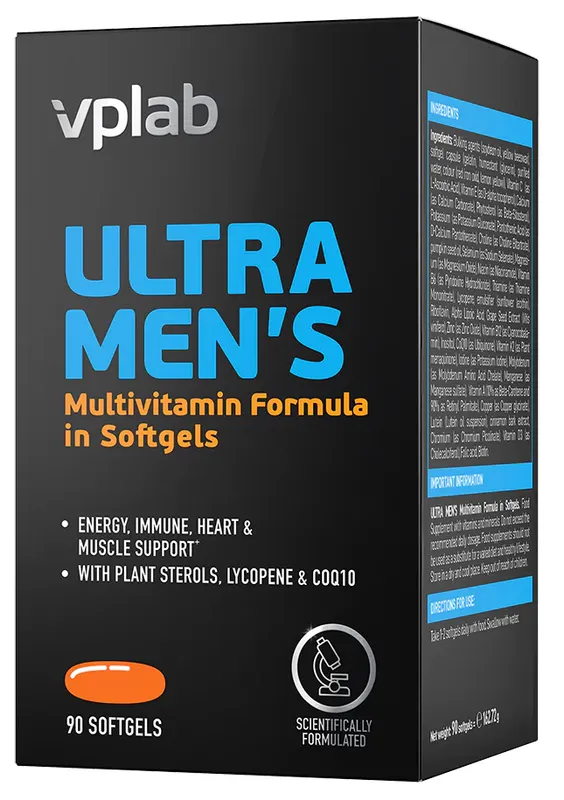 Produktas VPLAB Ultra Men's Sport Multivitamin minkštos gelio kapsulės, 90 vnt. Paveikslėlis