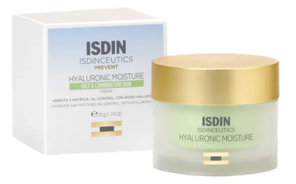 Produktas ISDIN Hyaluronic mišriai ir riebiai odai,  drėkinamasis, veido kremas, 50 ml Paveikslėlis