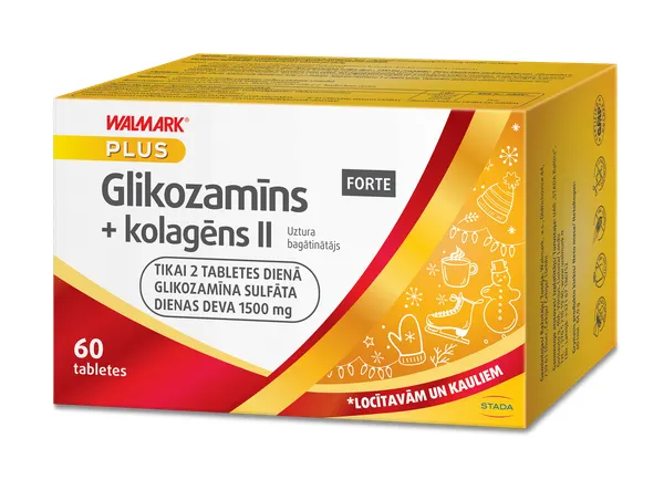 Produktas WALMARK   Glucosamine + Collagen Forte tabletės, 60 vnt. Paveikslėlis