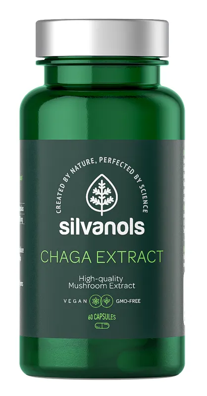 Produktas SILVANOLS Chaga Extract kapsulės, 60 vnt. Paveikslėlis