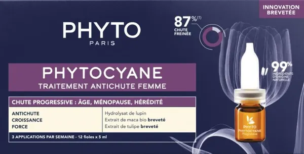 Produktas PHYTO Anti-Hair Loss procedūra nuo plaukų slinkimo moterims,  ampulės, 12 vnt. Paveikslėlis
