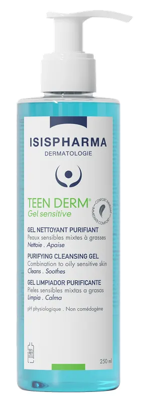 Produktas ISISPHARMA Teen Derm Gel Sensitive Skin švelnus  prausiklis, 250 ml Paveikslėlis