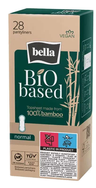 Produktas BELLA Bio Based Normal pantyliner įklotai, 28 vnt. Paveikslėlis