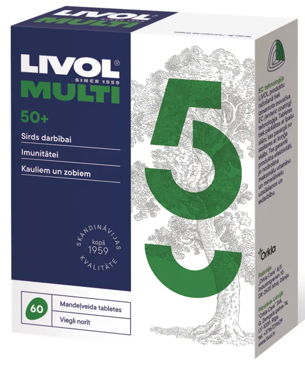 Produktas LIVOL  Multi 50+ tabletės, 60 vnt. Paveikslėlis