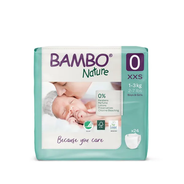 Produktas BAMBO NATURE Nature Premature 1-3kg sauskelnės, 24 vnt. Paveikslėlis