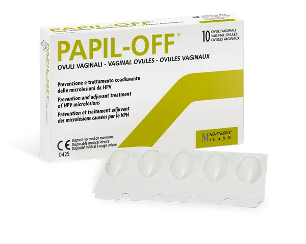 Produktas PAPIL-OFF makšties ovulės, 10 vnt. Paveikslėlis