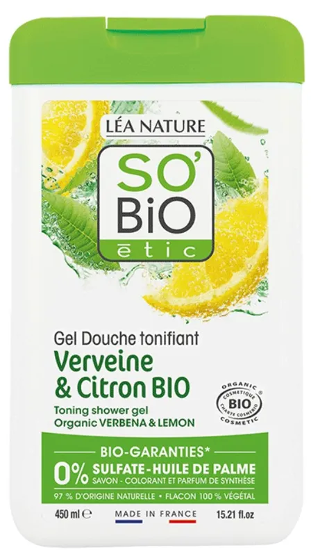Produktas SO BIO ETIC su verbenomis ir citrina dušo gelis, 450 ml Paveikslėlis