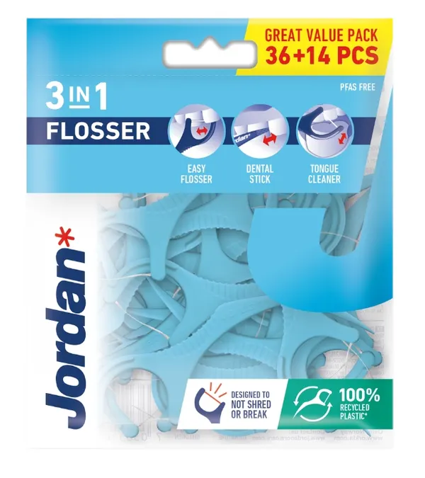 Produktas JORDAN 3-in-1 Flosser dantų siūlas, 36 vnt. Paveikslėlis