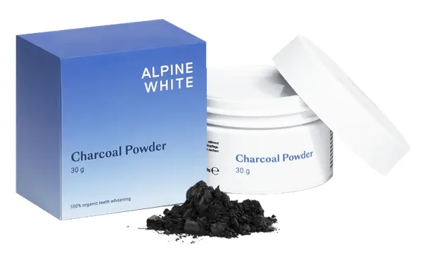 Produktas ALPINE WHITE Charcoal dantis balinantys milteliai, 30 g Paveikslėlis
