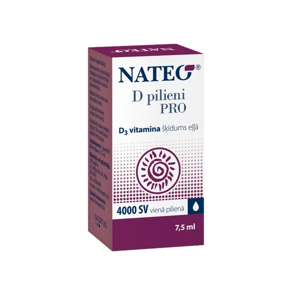 Produktas NATEO Pro 4000 IU vitamino D lašai, 7.5 ml Paveikslėlis