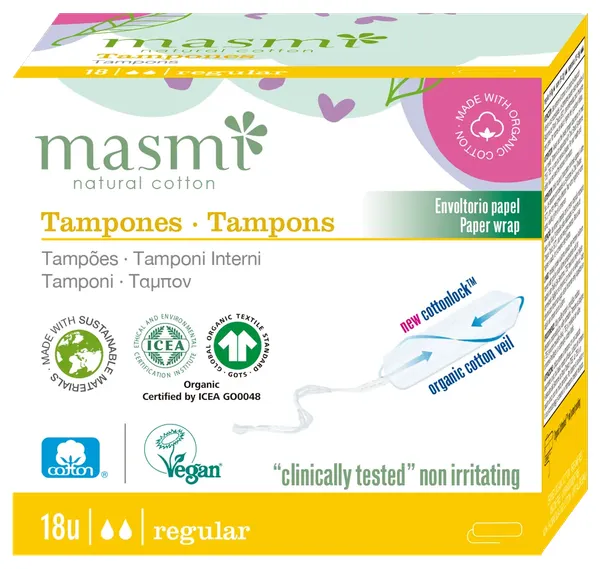 Produktas MASMI Regular tamponai, 18 vnt. Paveikslėlis
