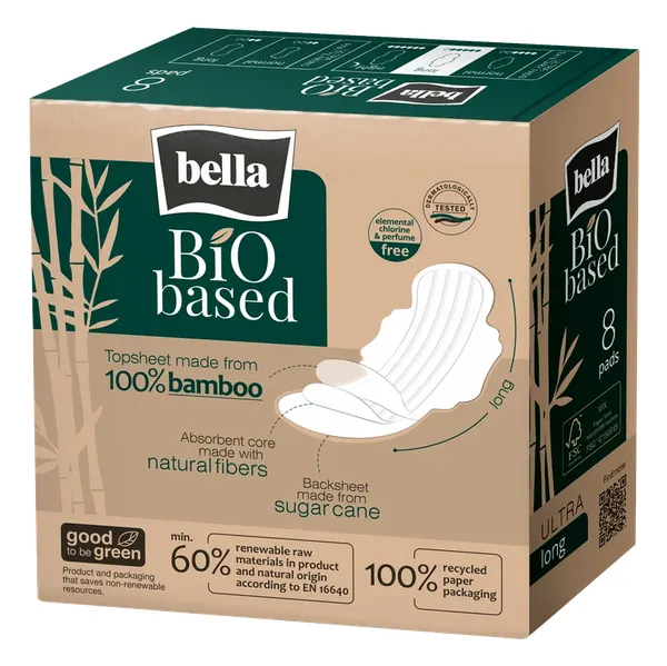 Produktas BELLA Bio Based Long higieniniai paketai, 8 vnt. Paveikslėlis