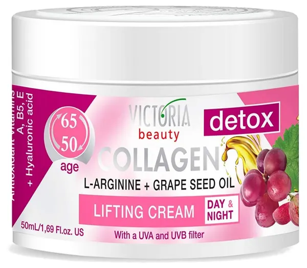 Produktas VICTORIA BEAUTY su kolagenu ir L-argininu, brandžiai odai veido kremas, 50 ml Paveikslėlis