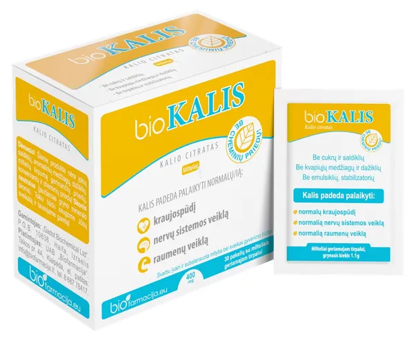 Produktas BIOFARMACIJA Biokalis milteliai, 30 vnt. Paveikslėlis