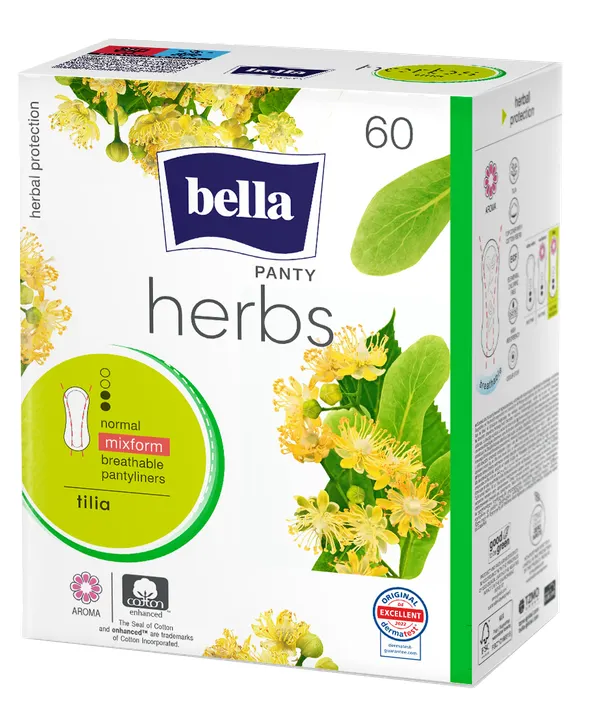 Produktas BELLA Panty Herbs Tilia įklotai, 60 vnt. Paveikslėlis
