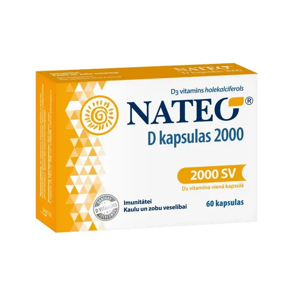 Produktas NATEO NATEO D 2000 kapsulės, 60 vnt. Paveikslėlis