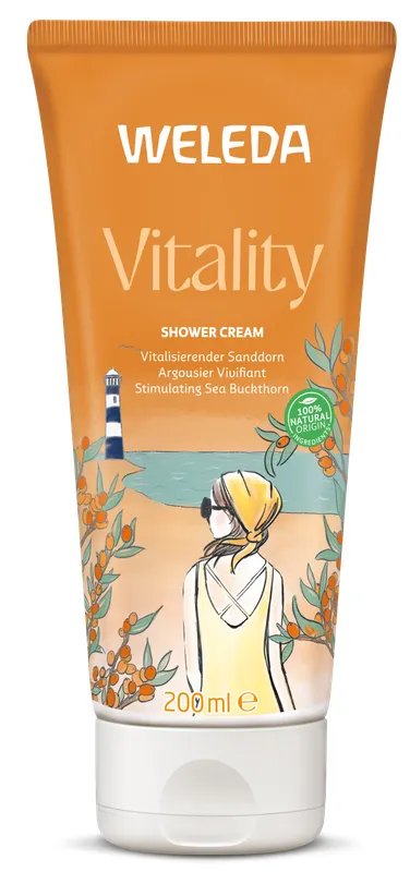 Produktas WELEDA Vitality su stimuliuojančiu šaltalankių kvapu dušo kremas, 200 ml Paveikslėlis