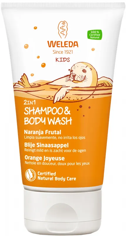 Produktas WELEDA  Kids Happy Orange šampūnas ir kūno prausiklis, 150 ml Paveikslėlis