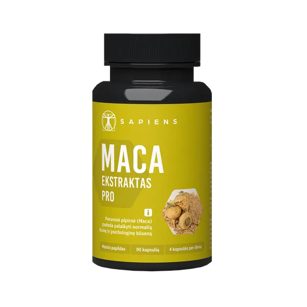 Produktas SAPIENS Maca Extract PRO kapsulės, 90 vnt. Paveikslėlis