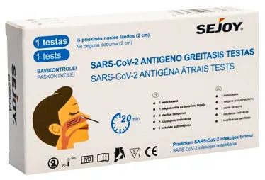 Produktas SEJOY  COVID-19 Antigen (nosies) testas, 1 vnt. Paveikslėlis