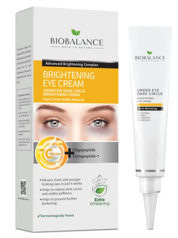 Produktas BIOBALANCE Under Eye stangrinantis ir gaivinantis paakių kremas, 15 ml Paveikslėlis