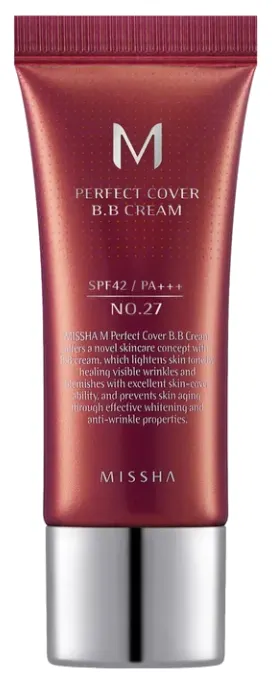 Produktas MISSHA Perfect Cover BB SPF42 NO.27 Honey Beige veido kremas, 20 ml Paveikslėlis