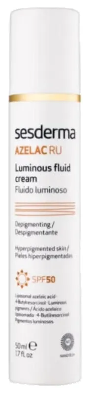 Produktas SESDERMA Azelac Ru Glowing SPF 50, turinčiai pigmentinių dėmių odai fluidas, 50 ml Paveikslėlis