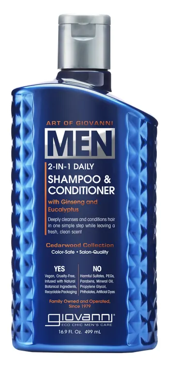 Produktas GIOVANNI Men 2-In-1 vyrams, su ženšeniu ir eukaliptu  šampūnas-kondicionierius, 499 ml Paveikslėlis